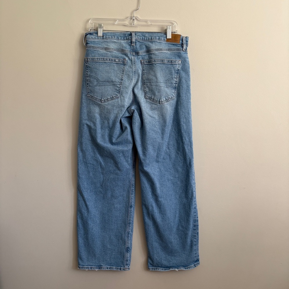 American Eagle Stovepipe Jeans Womens 8 Blue Medium Wash High Rise Straight - Picture 3 of 9